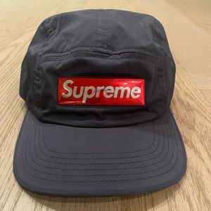Authentic Supreme liquid metal camp hat.